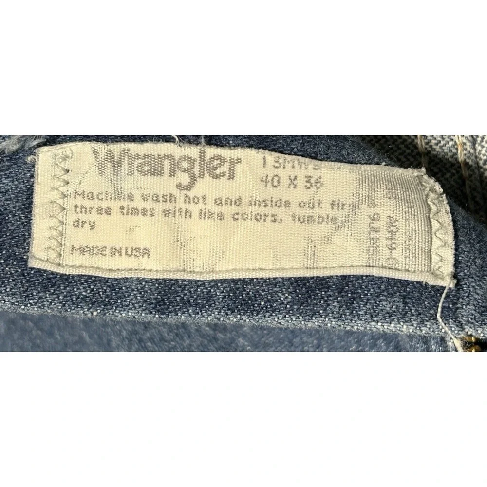 Vintage Wrangler Jeans Mens 40X36‎ Blue 13WMZ Cowboy Cut Heavyweight Denim USA